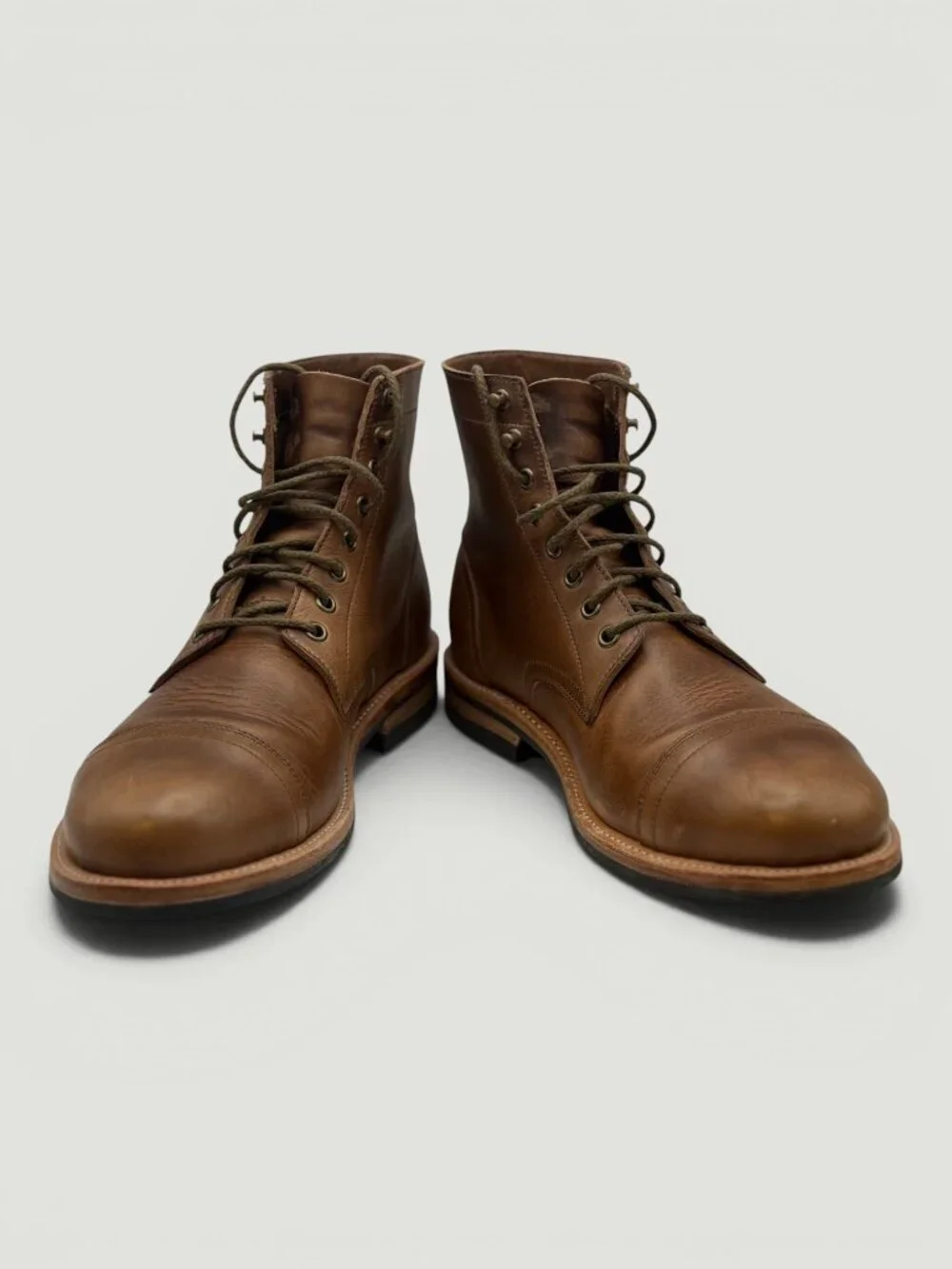 Oak Street Bootmakers Trench Boot Size 9 Natural Chromexcel Cap Toe